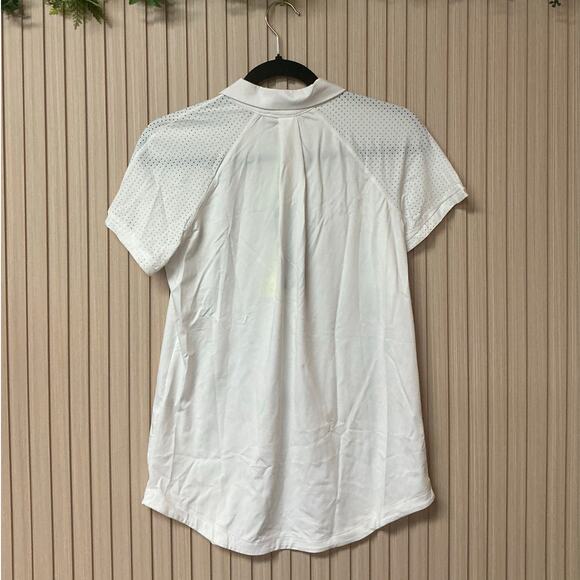 L’Etoile Sport White Stretch Jersey Performance Polo Shirt Women’s Size S - Picture 2 of 6